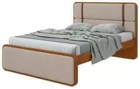 Cama Lopas Casal Leder 1,40 Rin Bege/Frassino