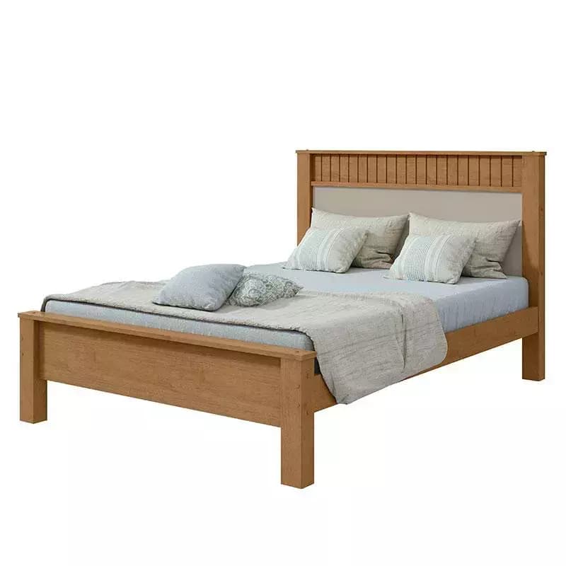 Cama Lopas Casal Athenas Amendoa/Off White