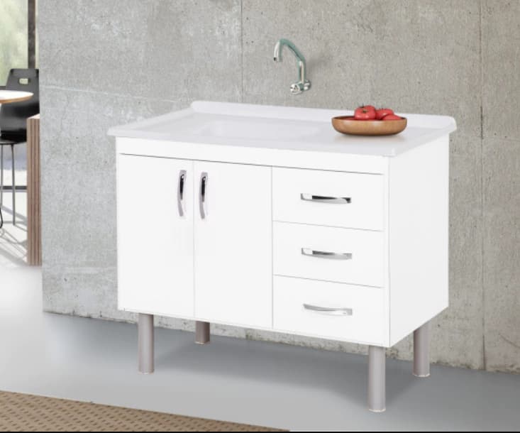 Balcão Rorato Tóquio 1m (branco ,branco c/preto e na cor cereja)